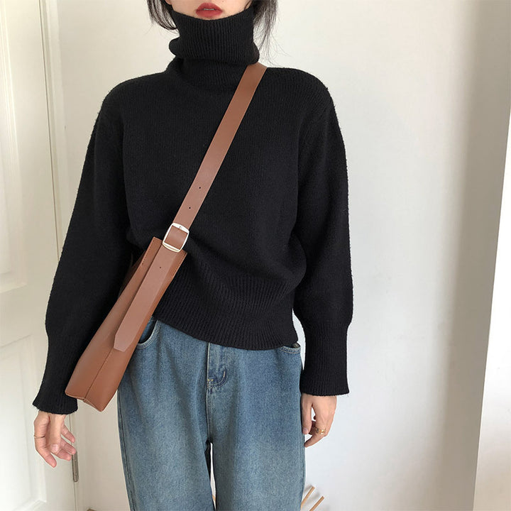 Pull à col roulé féminin à la mode en tricot doux Chic & Stil