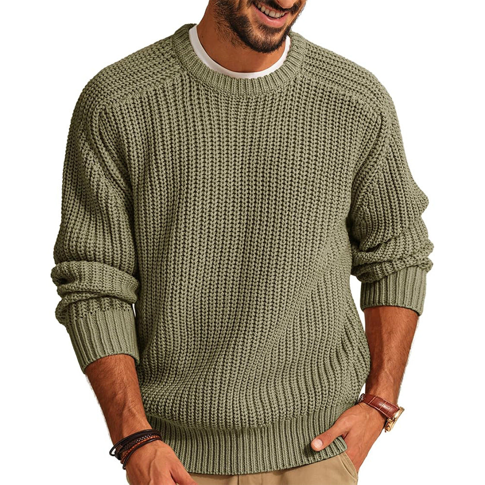Chunky knit sweater for men with round neck and relaxed fit Lune London