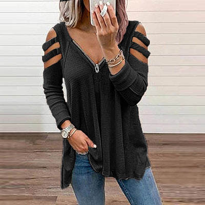 Ladies knit sweater with trendy cut-out sleeves Lune London
