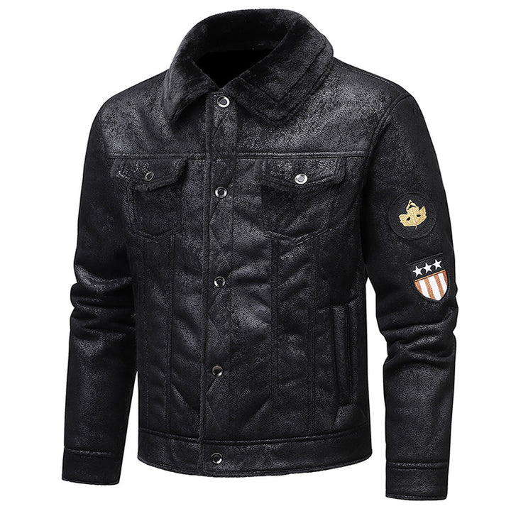 Trendy men's jacket with quilted design and appliques Lune London