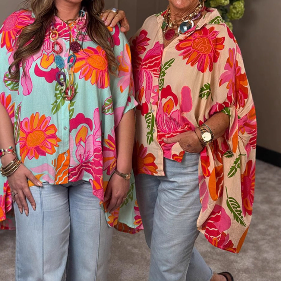 Blouse kimono fluide pour femme avec design floral coloré Chic & Stil