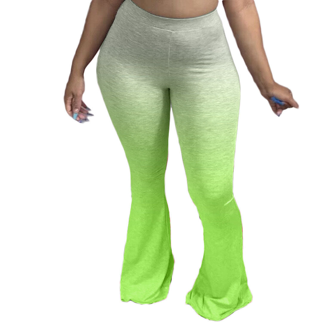 Lune London women's flared sports leggings with gradient colors