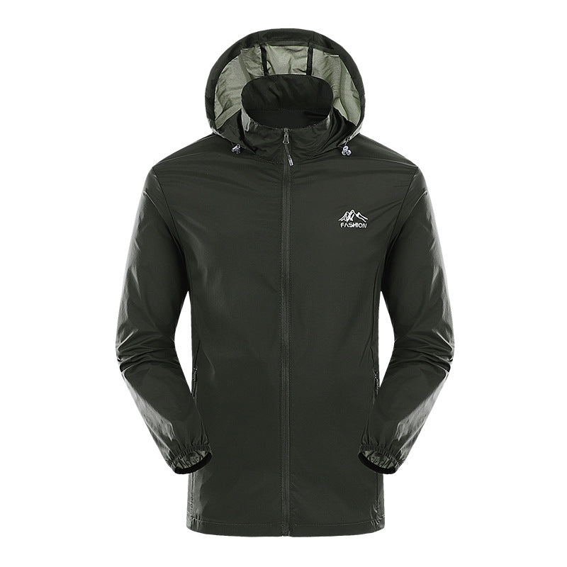 Lightweight outdoor jacket for men with adjustable hood collar Lune London