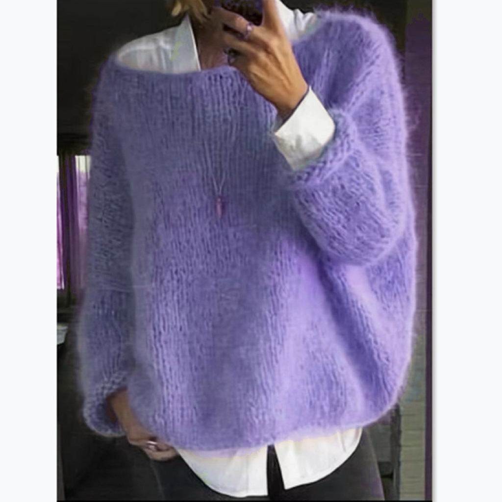 Women's Cozy Oversized Pullover with Boat Neck Lune London
