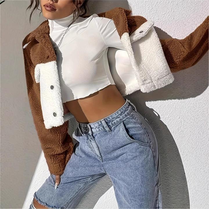 Oversized fleece jacket for women with pockets Lune London