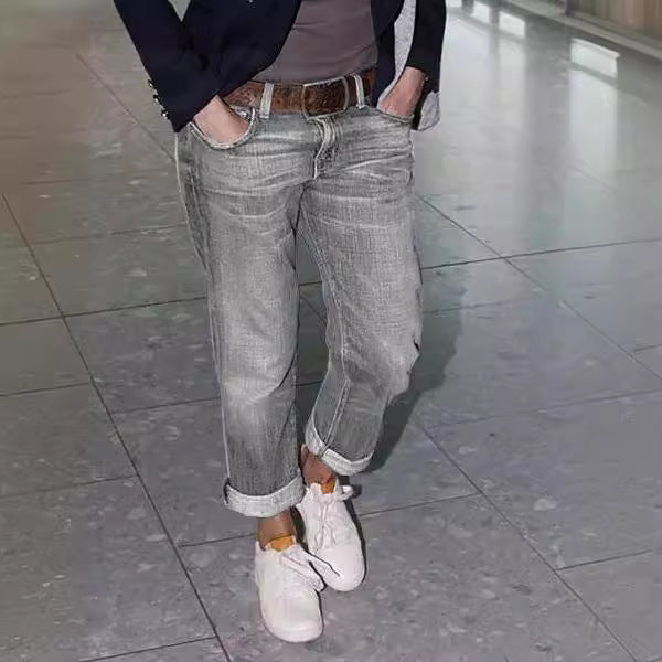 Ripped Denim Jeans Relaxed Fit Women Lune London