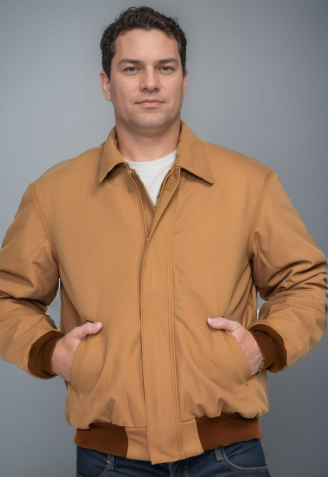 Elegant bomber jacket for men with practical pockets and elastic waistband Lune London