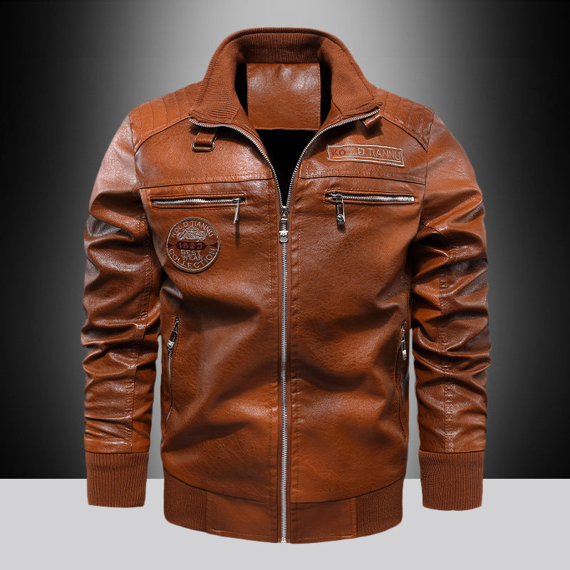 Men's faux leather jacket with stylish zipper Lune London