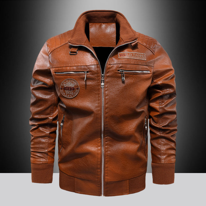 Men's faux leather jacket with stylish zipper Lune London