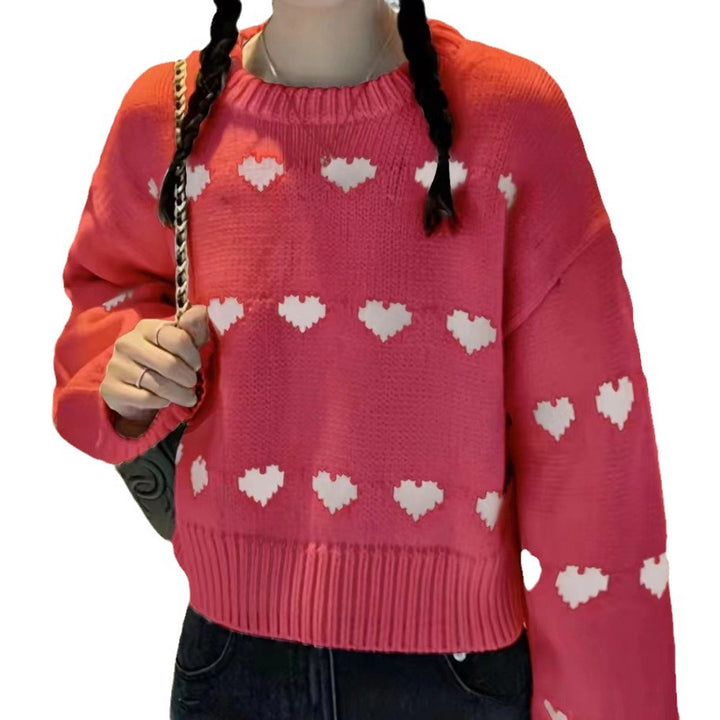 Women’s sweater with heart pattern and casual cut Lune London