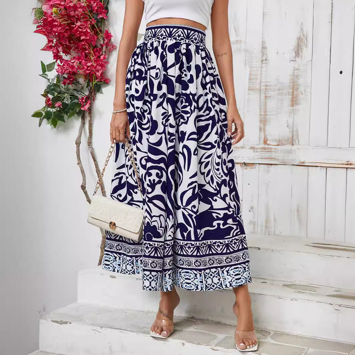 Ladies Elegant Flowers Maxi Skirt Lune London