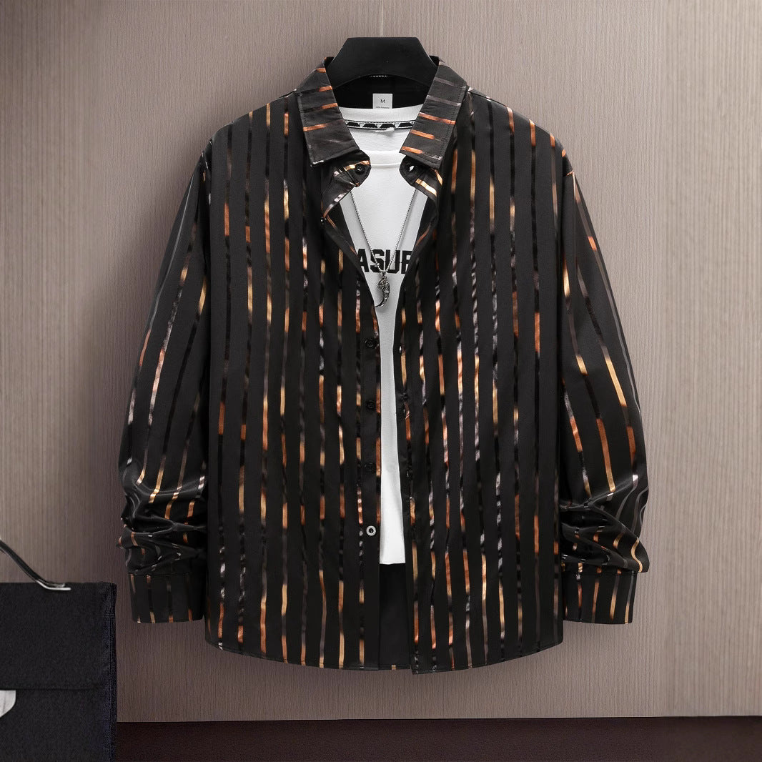 Lune London Slim-fit Striped Button-up Shirt for Men