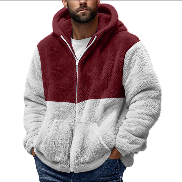 Men's cozy fleece jacket with practical pockets and high collar Chic & Stil