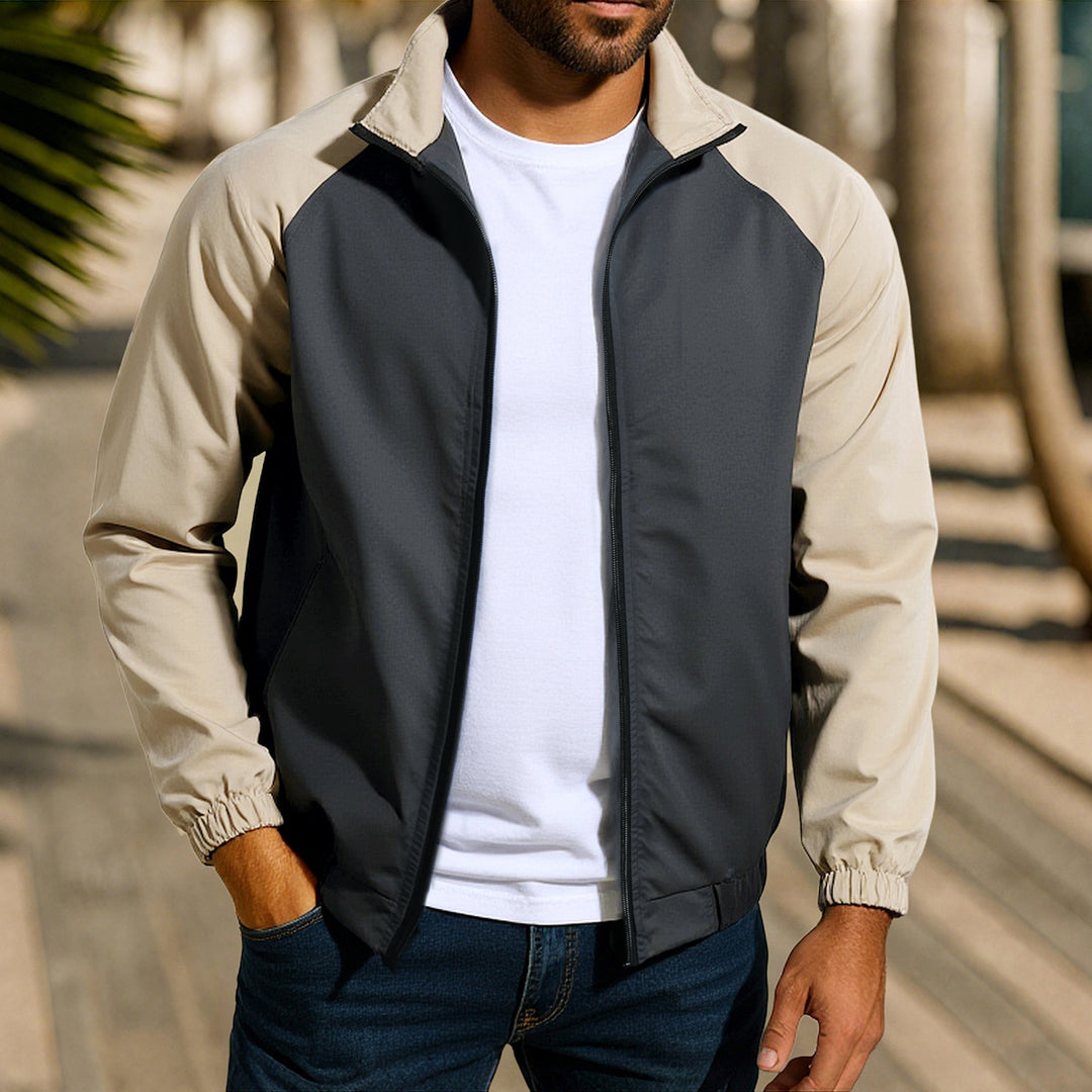 Sport transition jacket for men with tear-resistant material and elastic cuffs Lune London