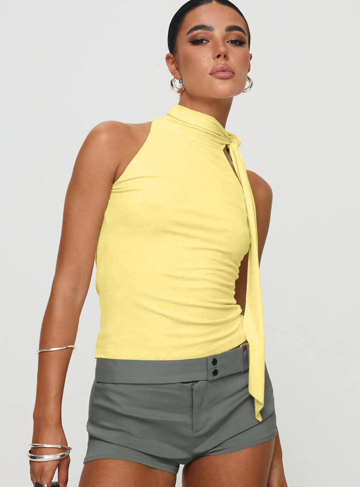 Ladies elegant top with feminine bow design Lune London