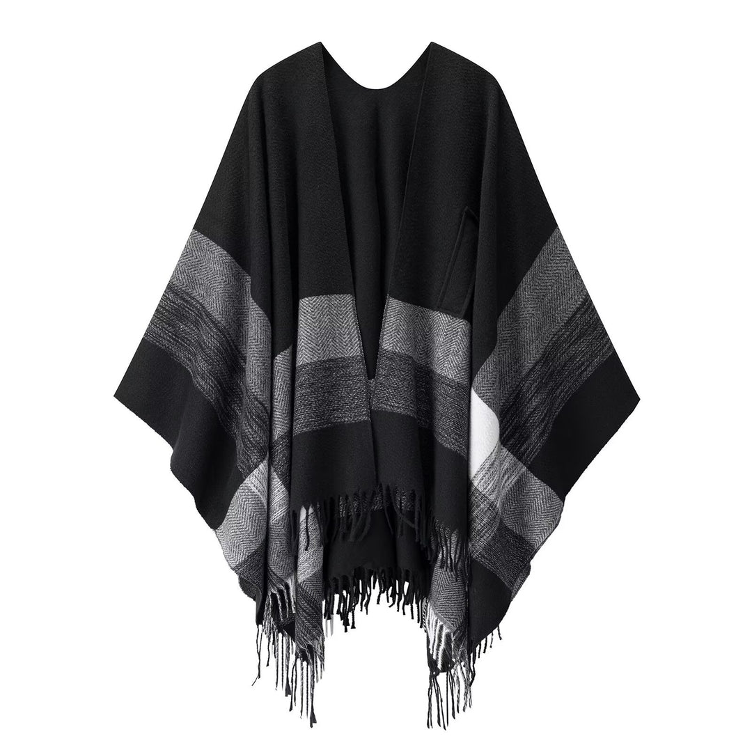 Poncho élégant et confortable pour femmes avec motif à la mode Chic & Stil