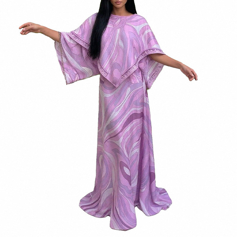 Robe maxi grande taille pour femme avec coupe fluide et design asymétrique Chic & Stil