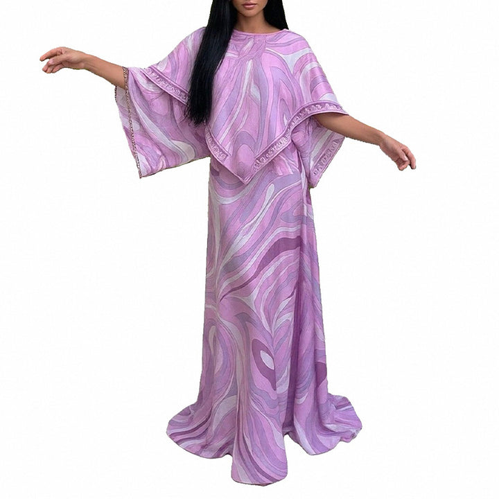 Robe maxi grande taille pour femme avec coupe fluide et design asymétrique Chic & Stil