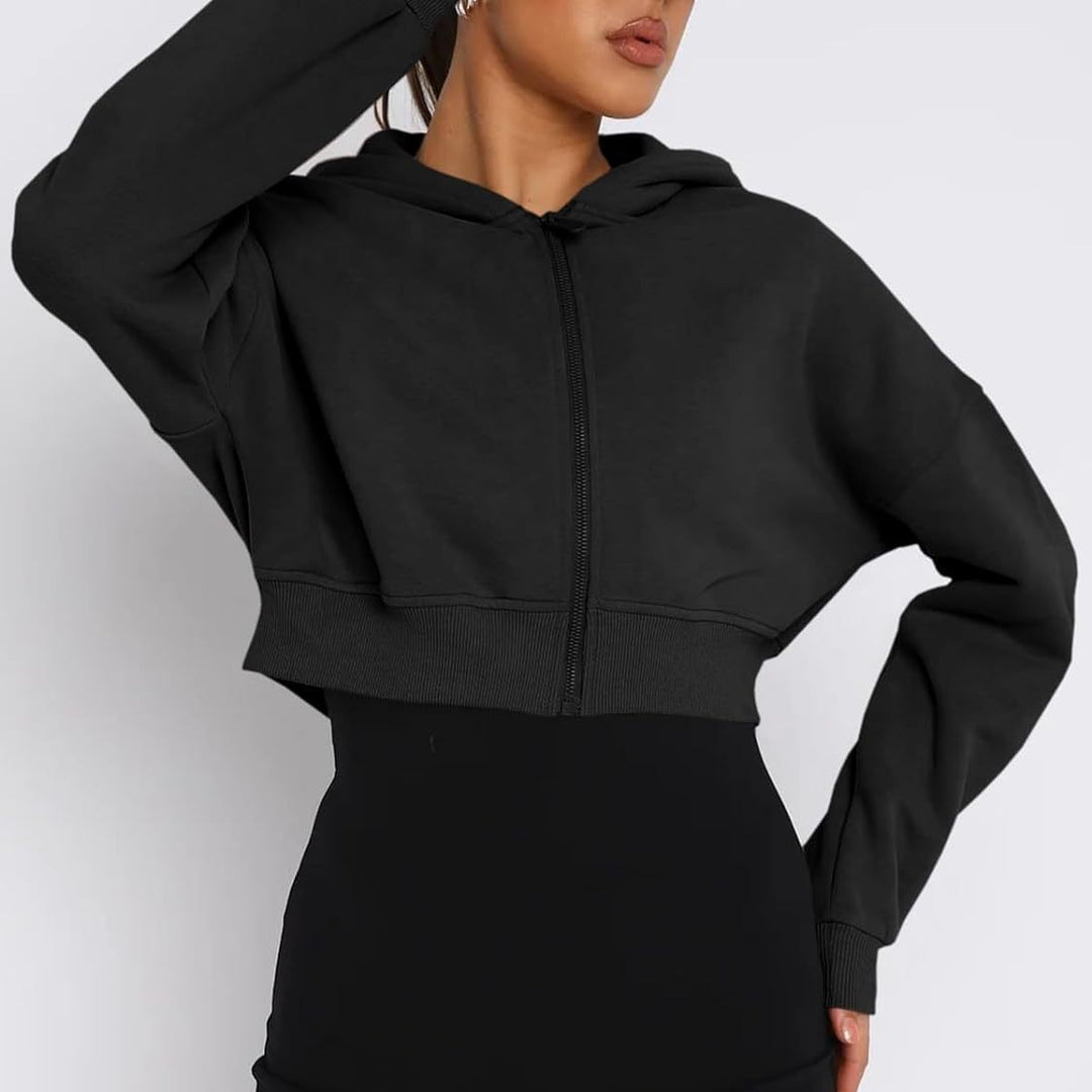 Ladies trendy cropped hoodie Lune London