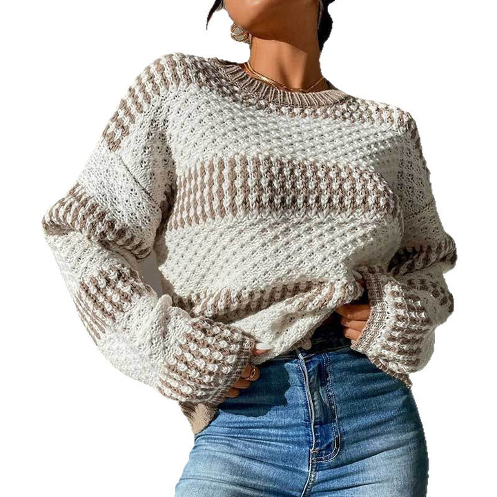 Pull en tricot pour femmes avec un motif texturé raffiné et une coupe oversized tendance Chic & Stil