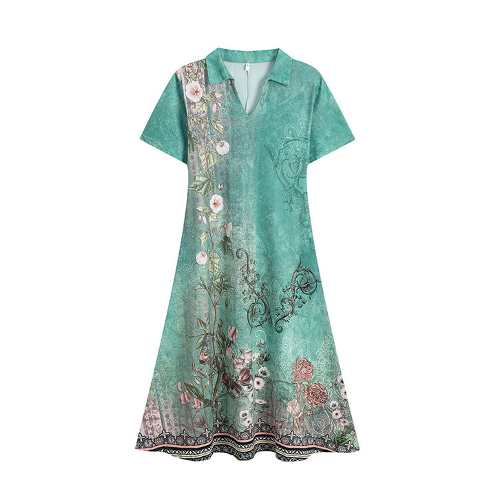 Lune London Women's polo dress with embroidered floral pattern
