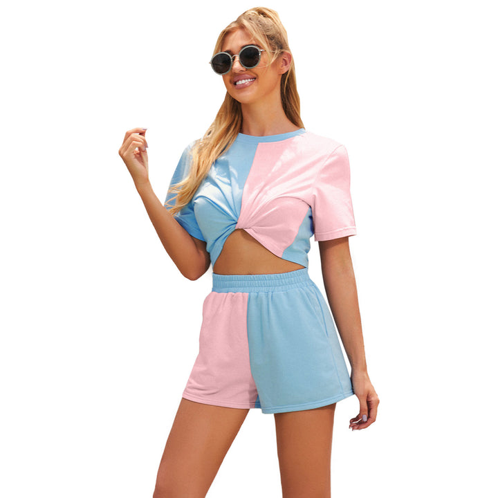 Ensemble sportif pour femmes avec crop top à la mode et short