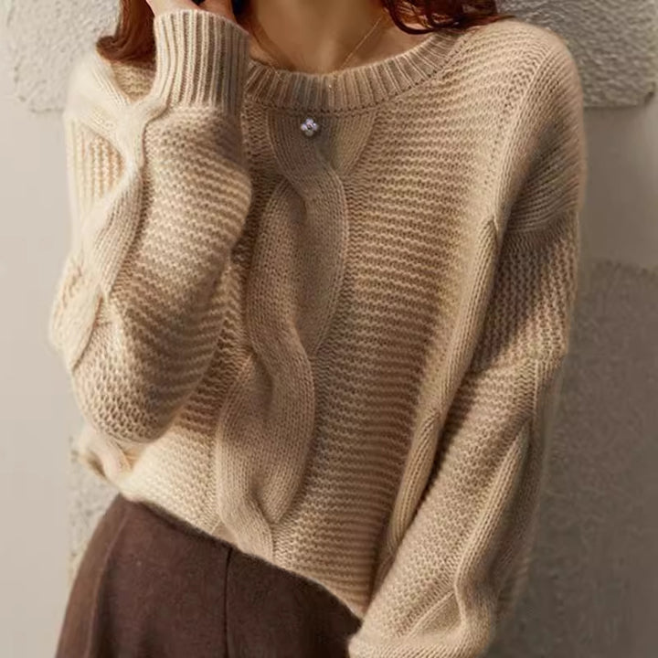 Chunky knit sweater for women with structured design and wide sleeves Lune London