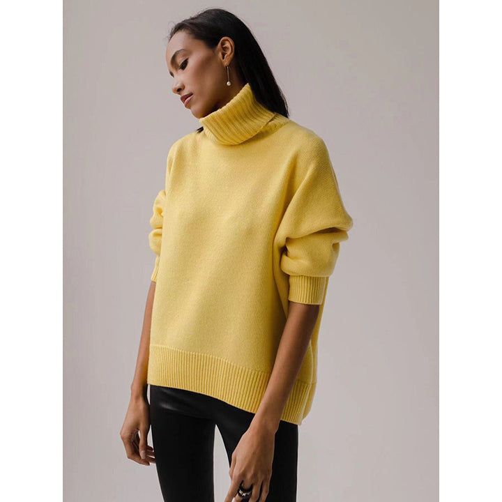 Loop collar sweater for women in soft material Lune London