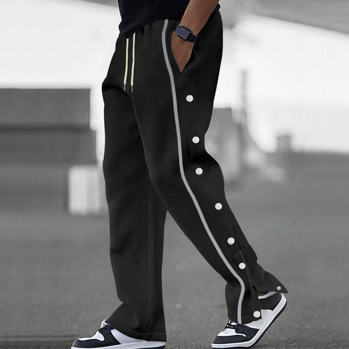 Men's Sporty Loose Jogging Pants with Snap Buttons Lune London