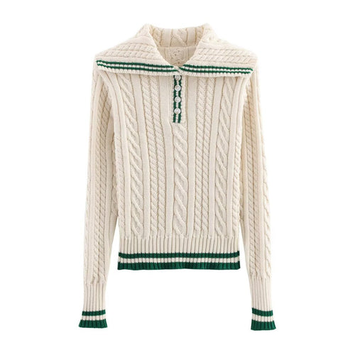 Pull en tricot pour femmes avec col montant classique et motif en câble intemporel Chic & Stil
