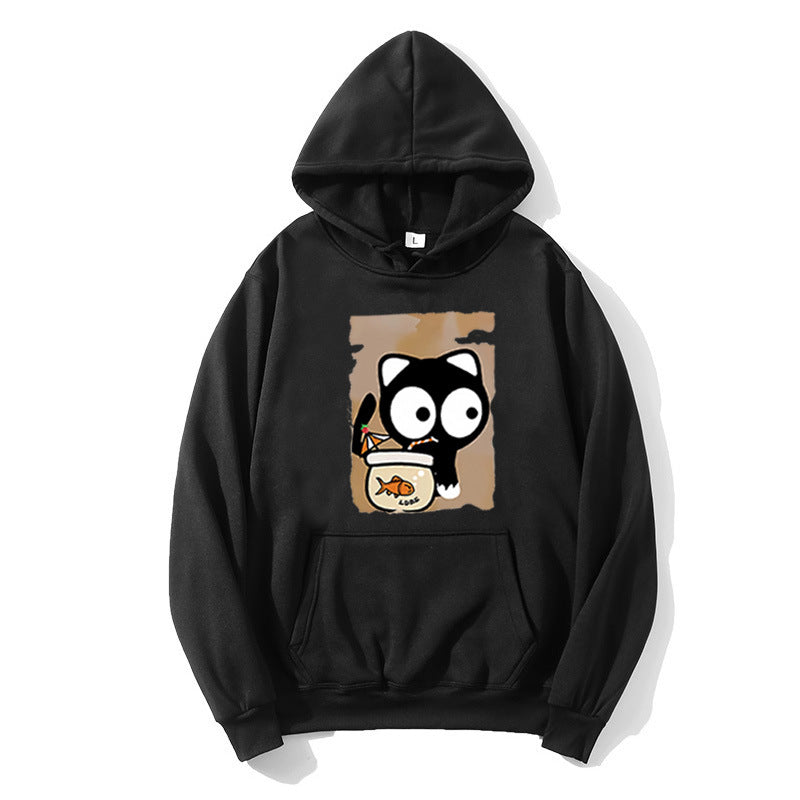 Women's hooded sweatshirt with cute cat design Chic & Stil