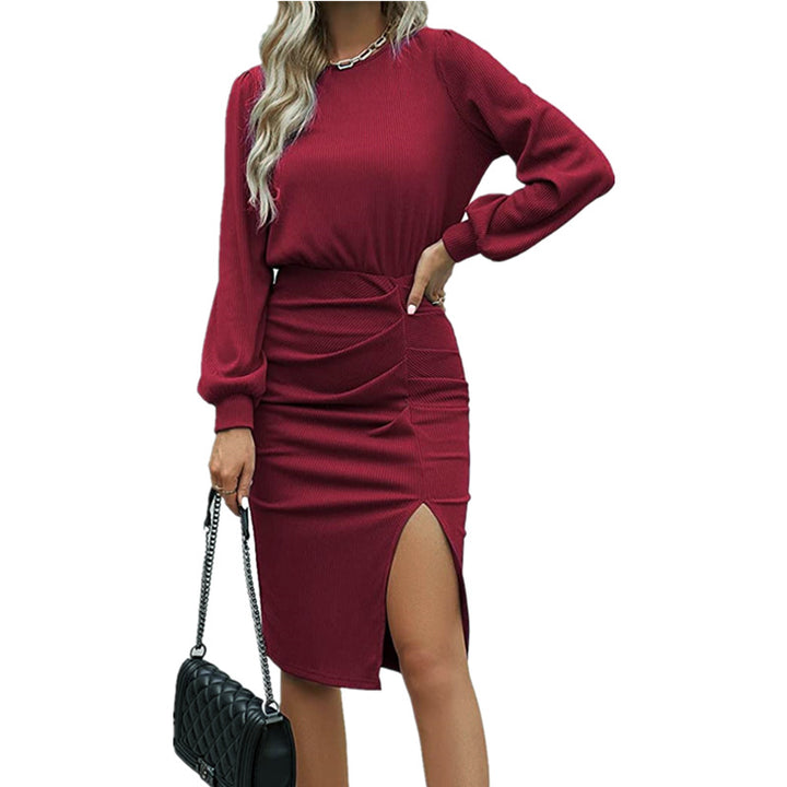 Elegant wrap dress for women with gathered design Lune London
