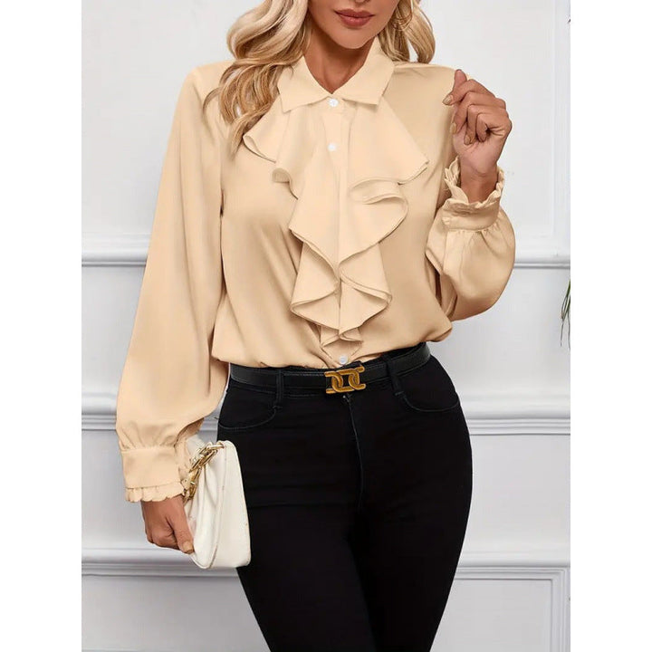 Women's Blouse with Refined Ruffle Details and Elegant Sleeves Lune London