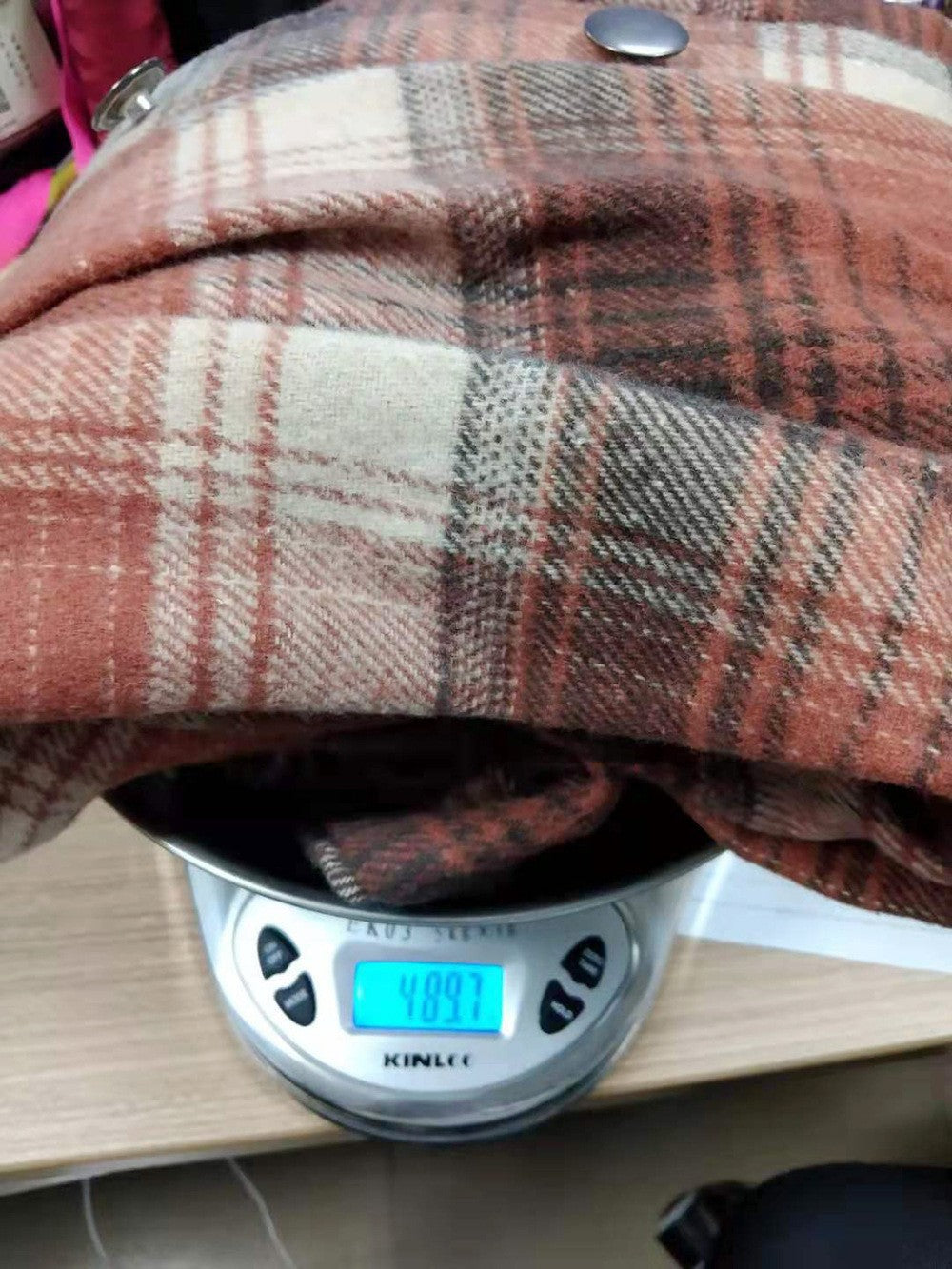 Lune London tartan design wool coat for women