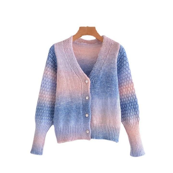 Gradient knit jacket for women with original ribbed design Lune London
