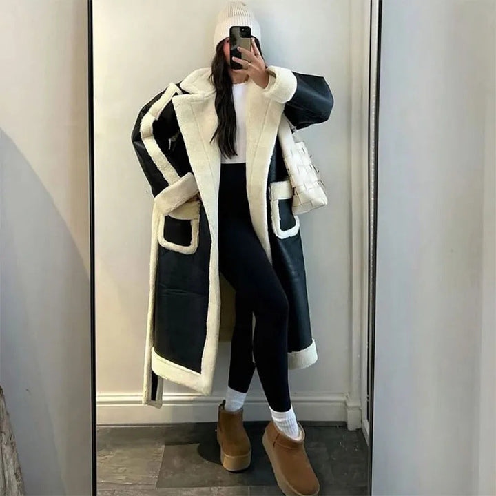 Ladies Fashionable Long Coat with Cozy Lining Lune London