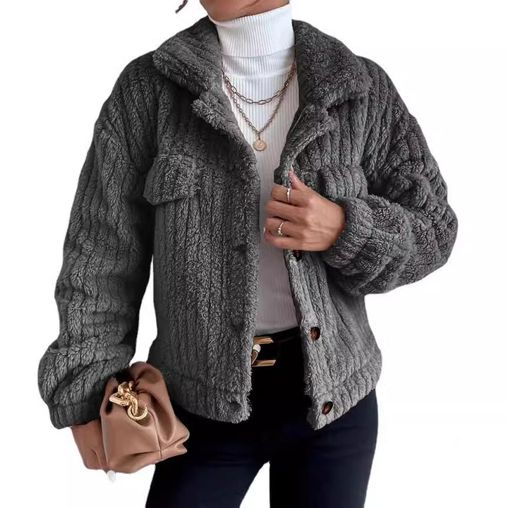 Ladies oversized soft structured fleece jacket Lune London
