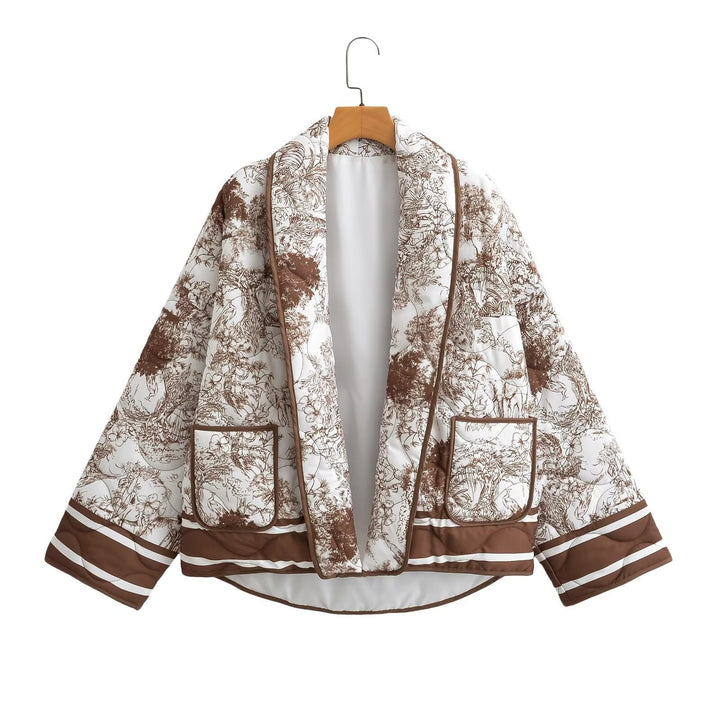 Veste matelassée à motifs pour femmes avec poches élégantes et design moderne Chic & Stil