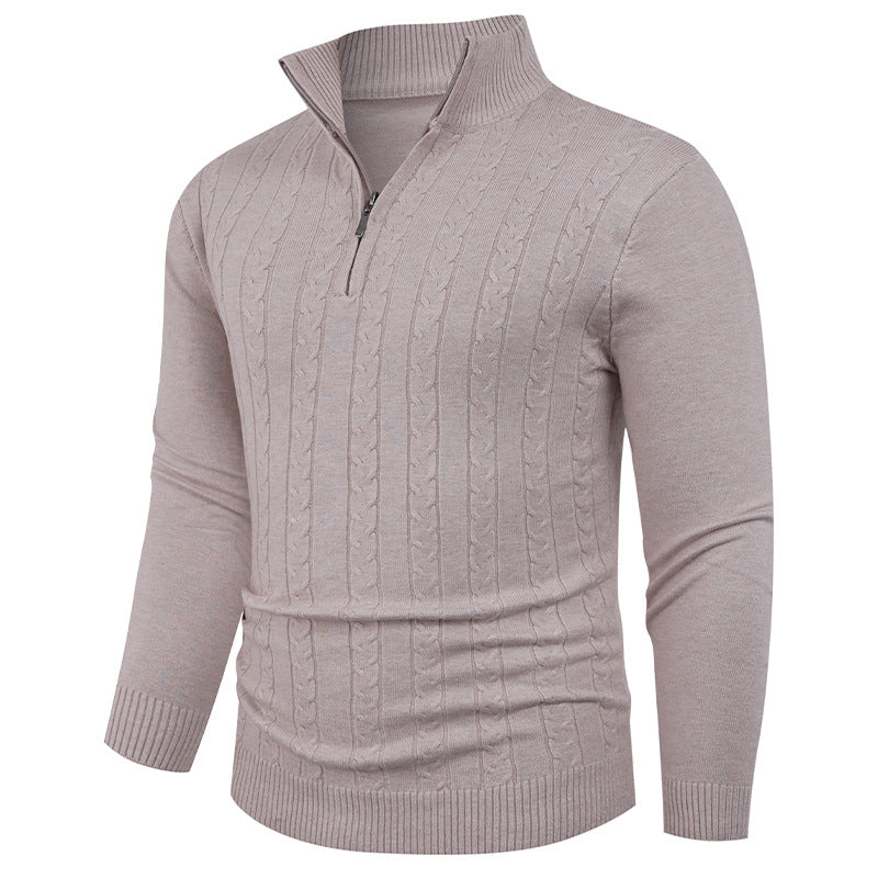 Men's Structured Sweater with ZIP Collar Lune London