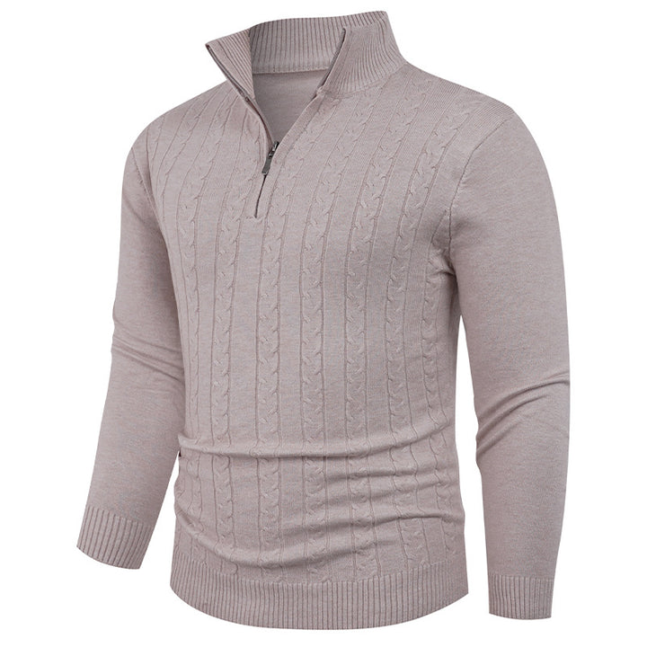 Men's Structured Sweater with ZIP Collar Lune London