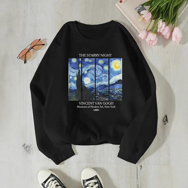 Sweat-shirt pour femmes avec motif artistique classique de Van Gogh Chic & Stil