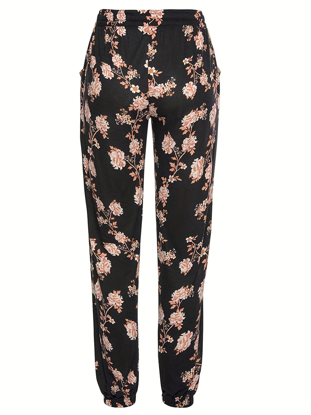 Leisure pants for women with floral pattern and elastic waist Lune London