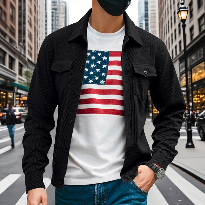 Casual shirt jacket for men with functional pockets and structured design Lune London
