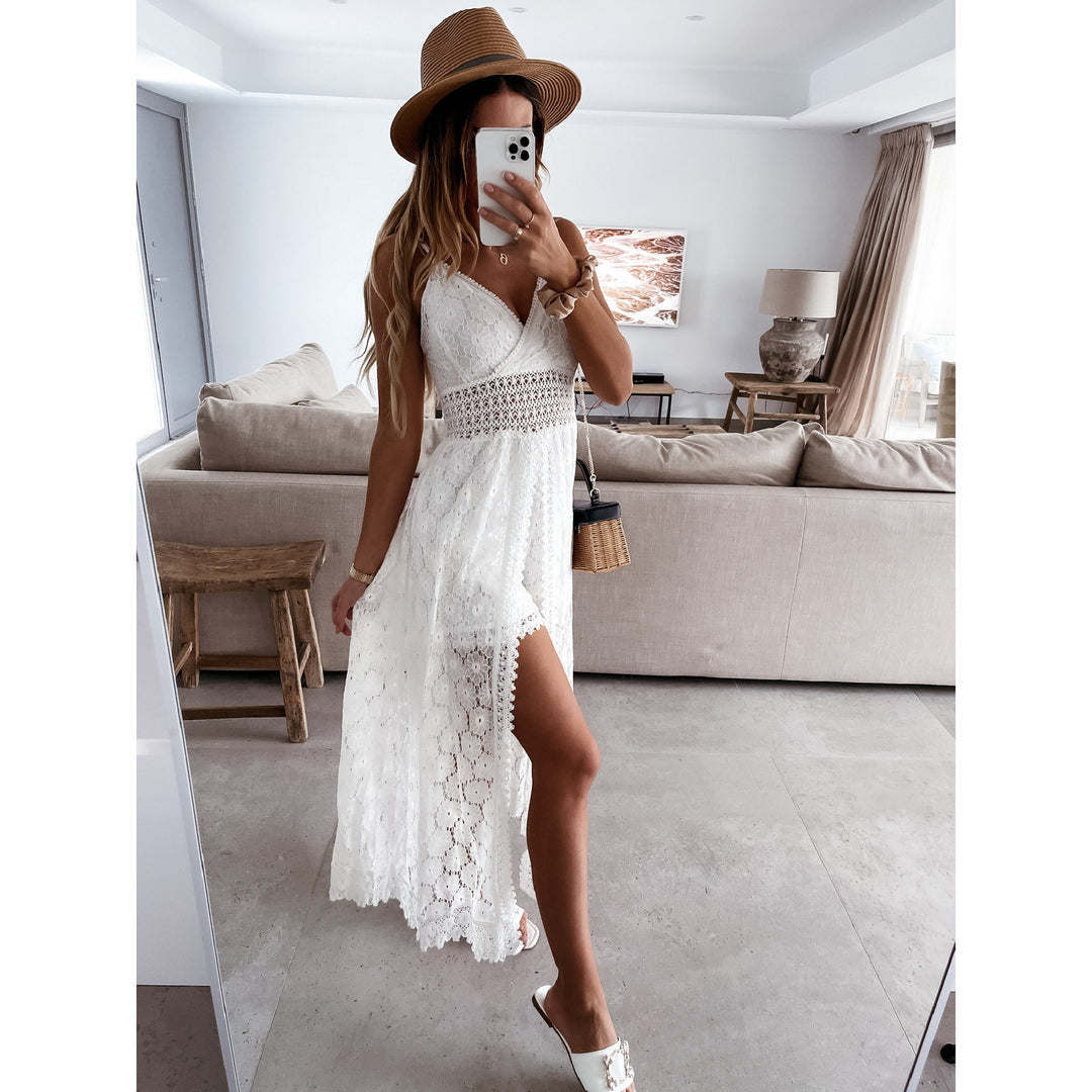 Summer maxi dresses for women with lace ornament Lune London