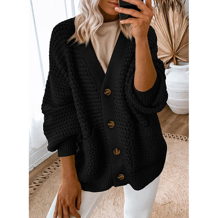Cardigan femme avec texture épaisse et détails de boutons Chic & Stil