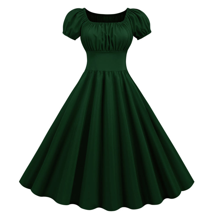 A-line dress for women with puff sleeves and a belt Lune London