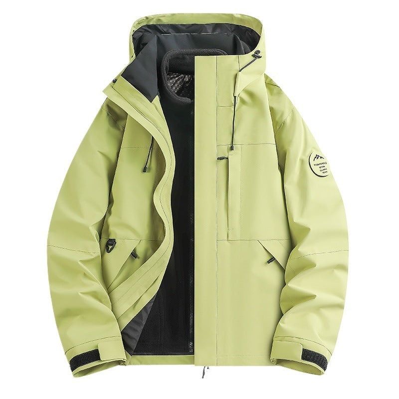 Functional outdoor jacket for men with adjustable hood design Lune London