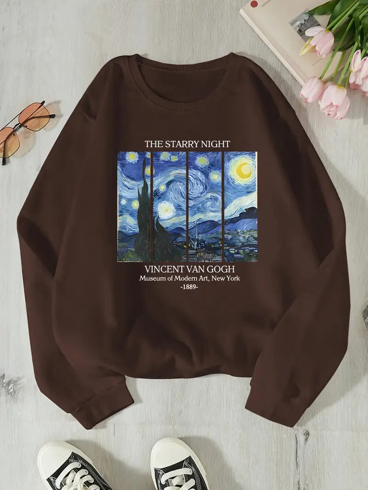 Sweat-shirt pour femmes avec motif artistique classique de Van Gogh Chic & Stil