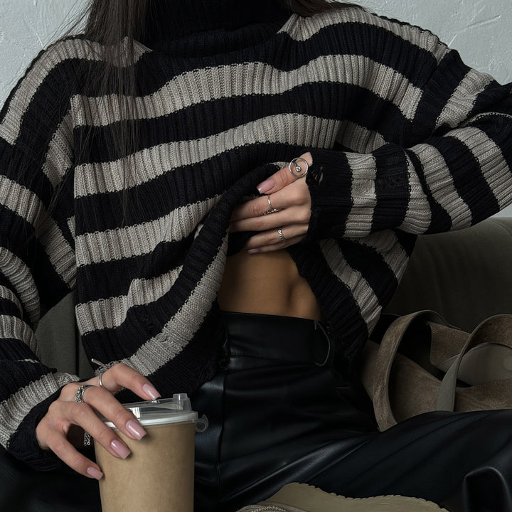 Lune London striped oversized sweater for women