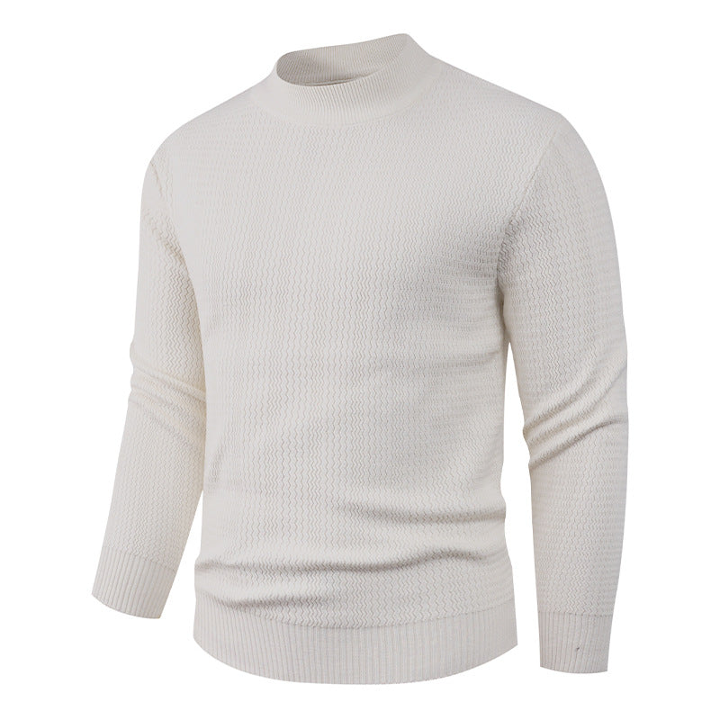 Men's textured sweater with high collar and stylish design Lune London